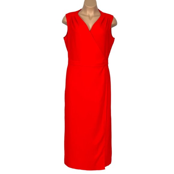 Gibson Latimer V Neck Sleeveless Wrap Jumpsuit Crimson Red plus size 18 - Picture 2 of 16